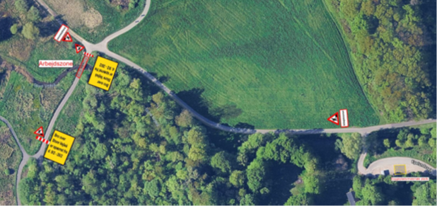 Kort med træbro, der skal udskiftes ved  Toftekærstien
